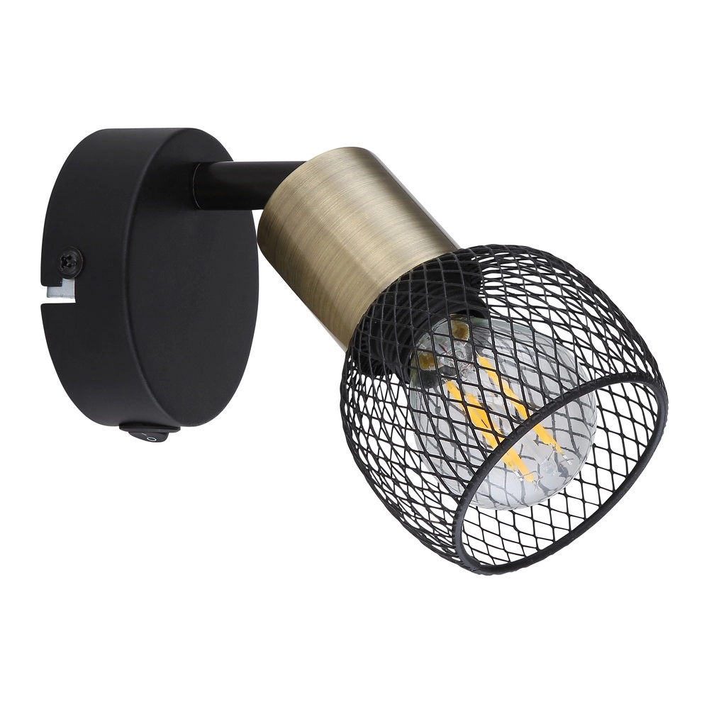 Wall lamp Fiastra black with mesh Globo 9007371424115