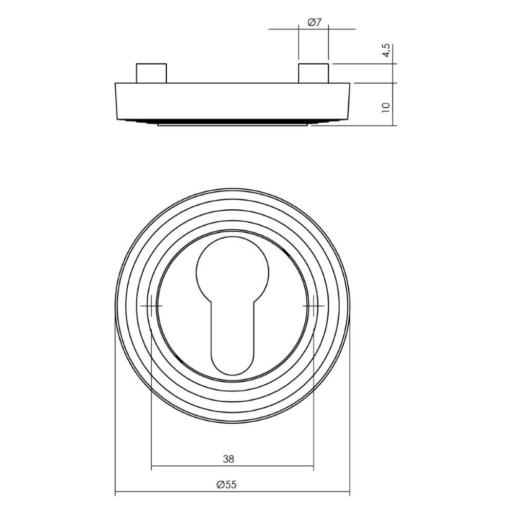 Cylinder rosette Tira Round old gray Intersteel 8714186579770