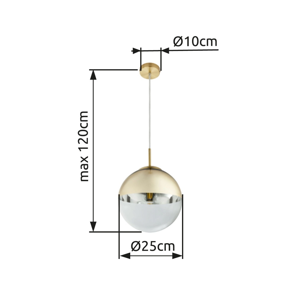 Pendant lamp Varus gold Ø 25cm Globo 9007371380459