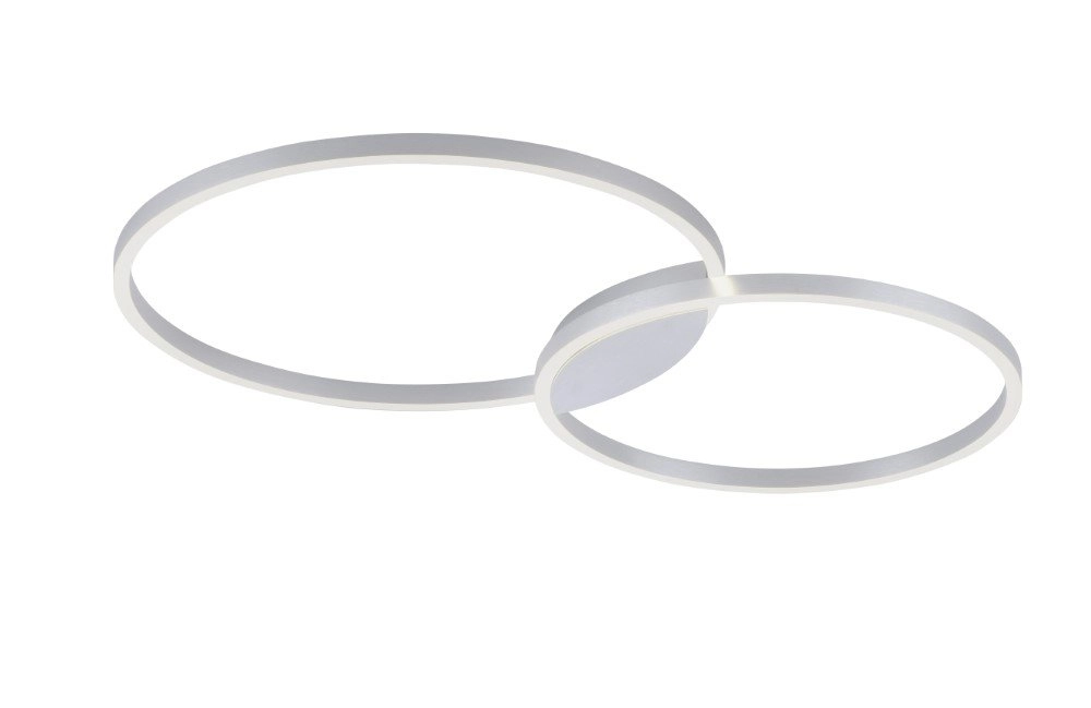 Design ceiling lamp Q-Kate 2-ring 96cm gray