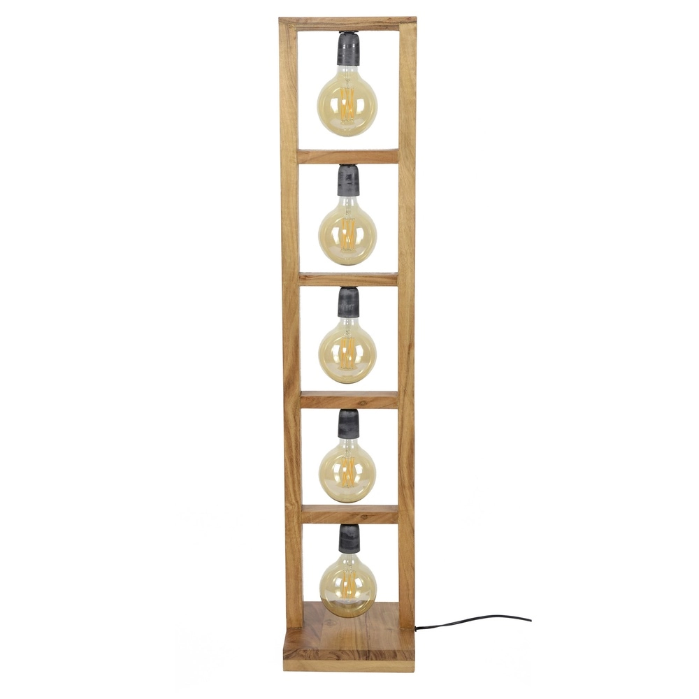 Wooden floor lamp Modulo 5x E27 - Solid acacia Lyora 8716803513013