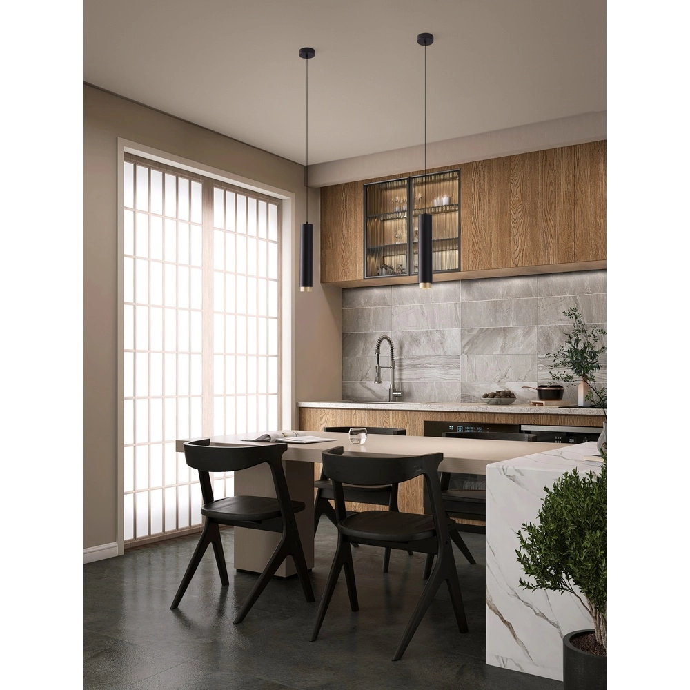 Pendant lamp Nessi black with gold Lyora 5212017475183