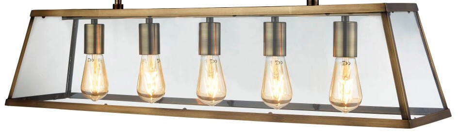 Country Pendant Lamp Voyager 5-light antique bronze Searchlight 5053423134215