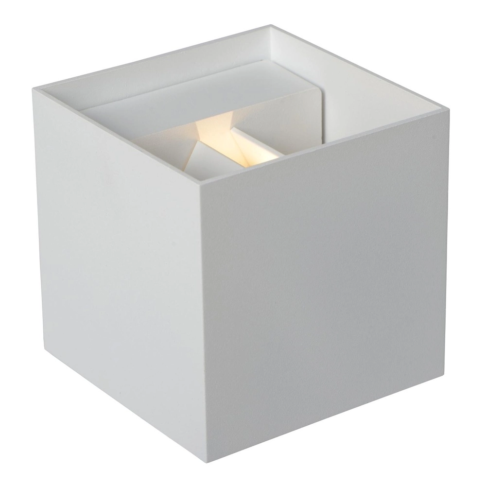 Square wall spotlight Axi 2 x 7W IP54 white Lucide 5411212690012