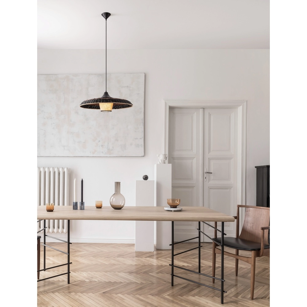 Pendant lamp Capa black with rattan Lyora 5212017452917