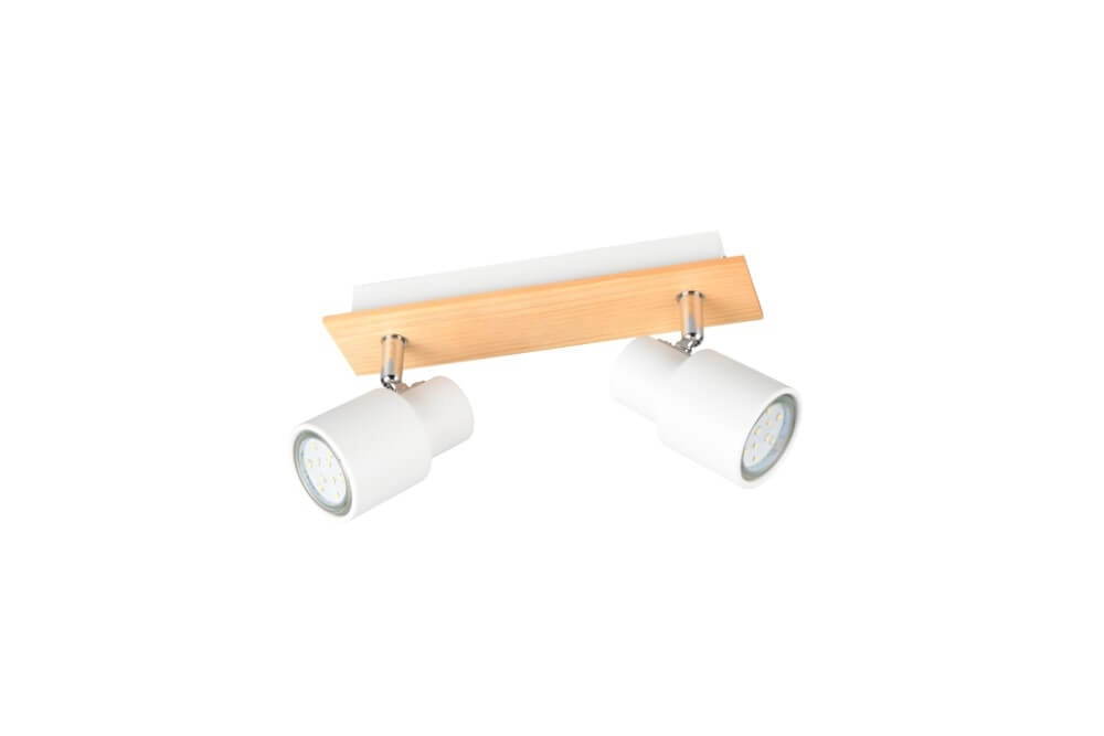 2-light ceiling lamp Pierre white with wood Trio 4017807638165