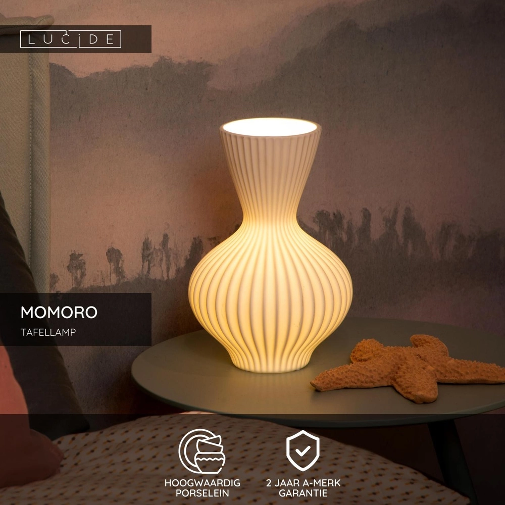Table lamp vase Momoro white Lucide 5411212134509