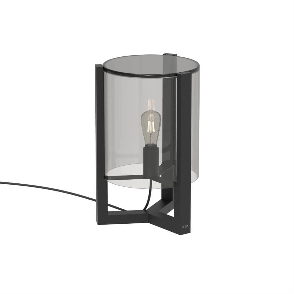 Table lamp 50cm Tristar anthracite with smoke glass