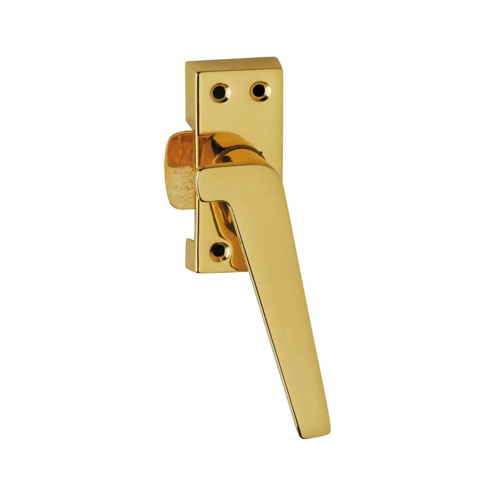 Window closure Recht with ridge on the right brass lacquered