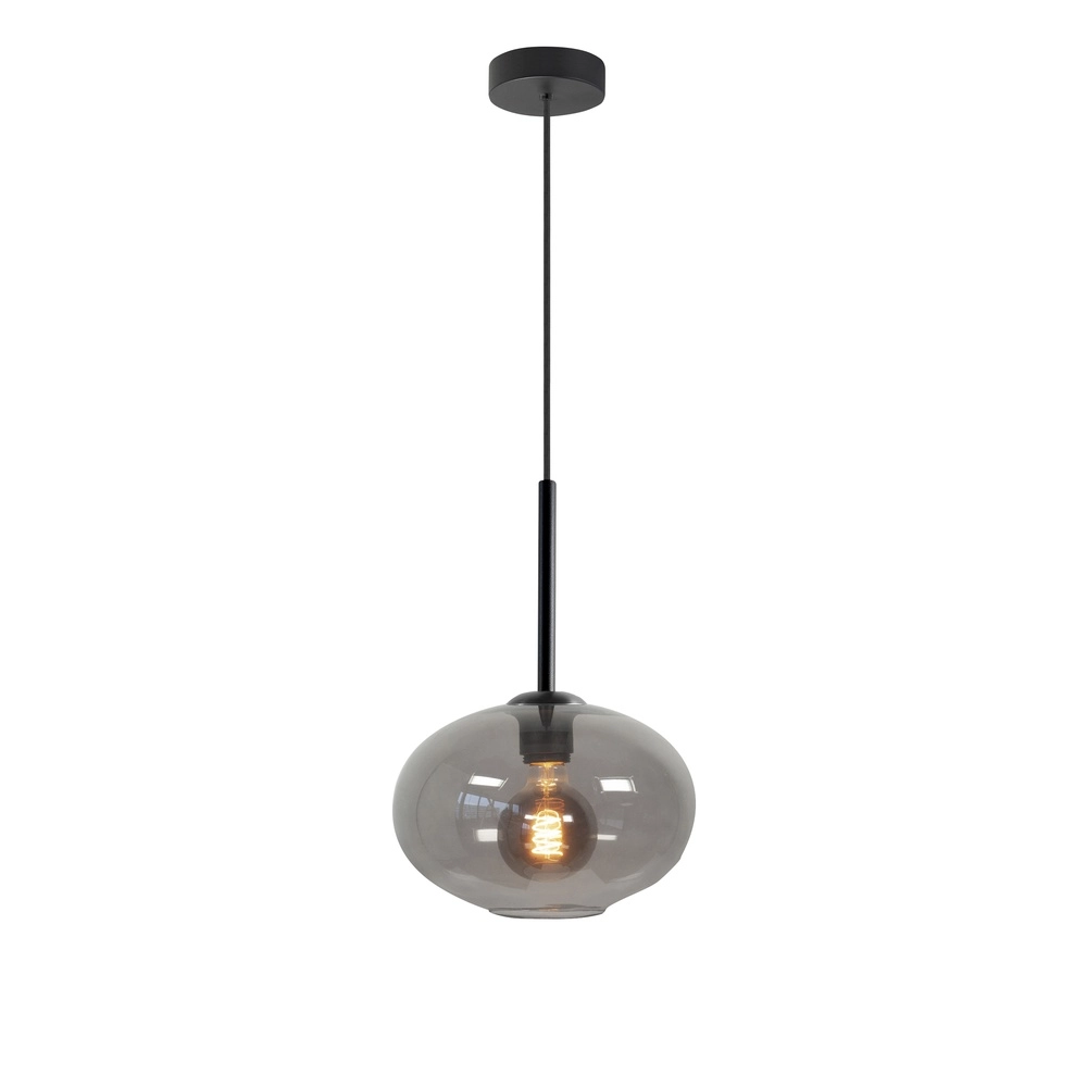 Pendant lamp Bellini black with smoke glass Ø 26cm