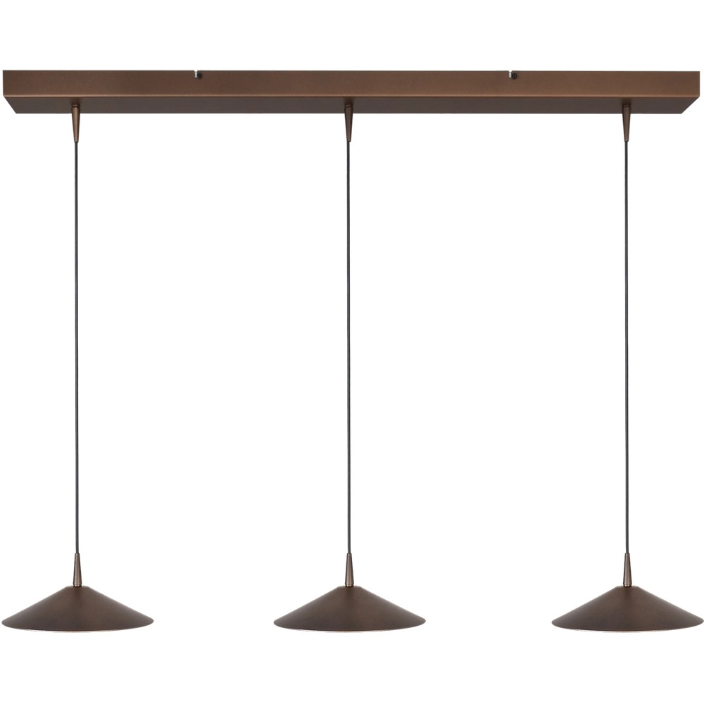 3-light pendant lamp Ceppo cocoa brown Ø 22cm