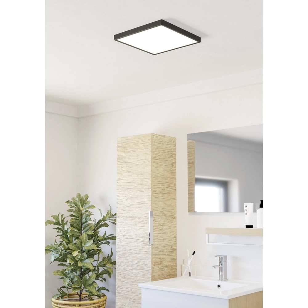 Ceiling light IP44 Fueva 6 Square - Black - 29x29cm Eglo 9008606330355