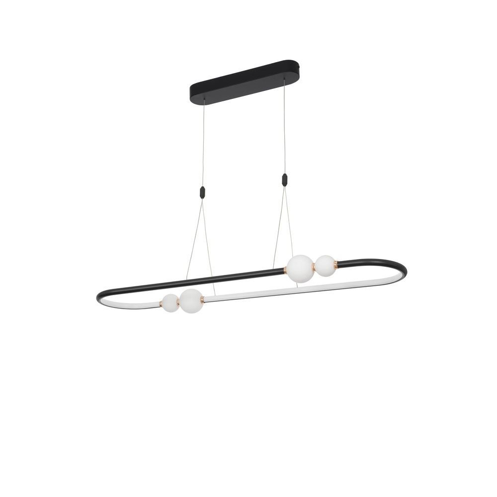 Pendant lamp Celia black and white oval Lyora 5212017429353