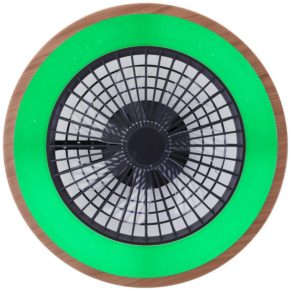 Black fan Slimline with wooden edge Brilliant 4004353435867
