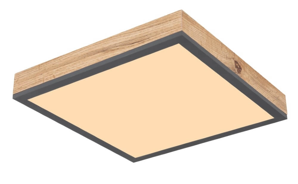 Wooden led ceiling light Doro 30x30cm