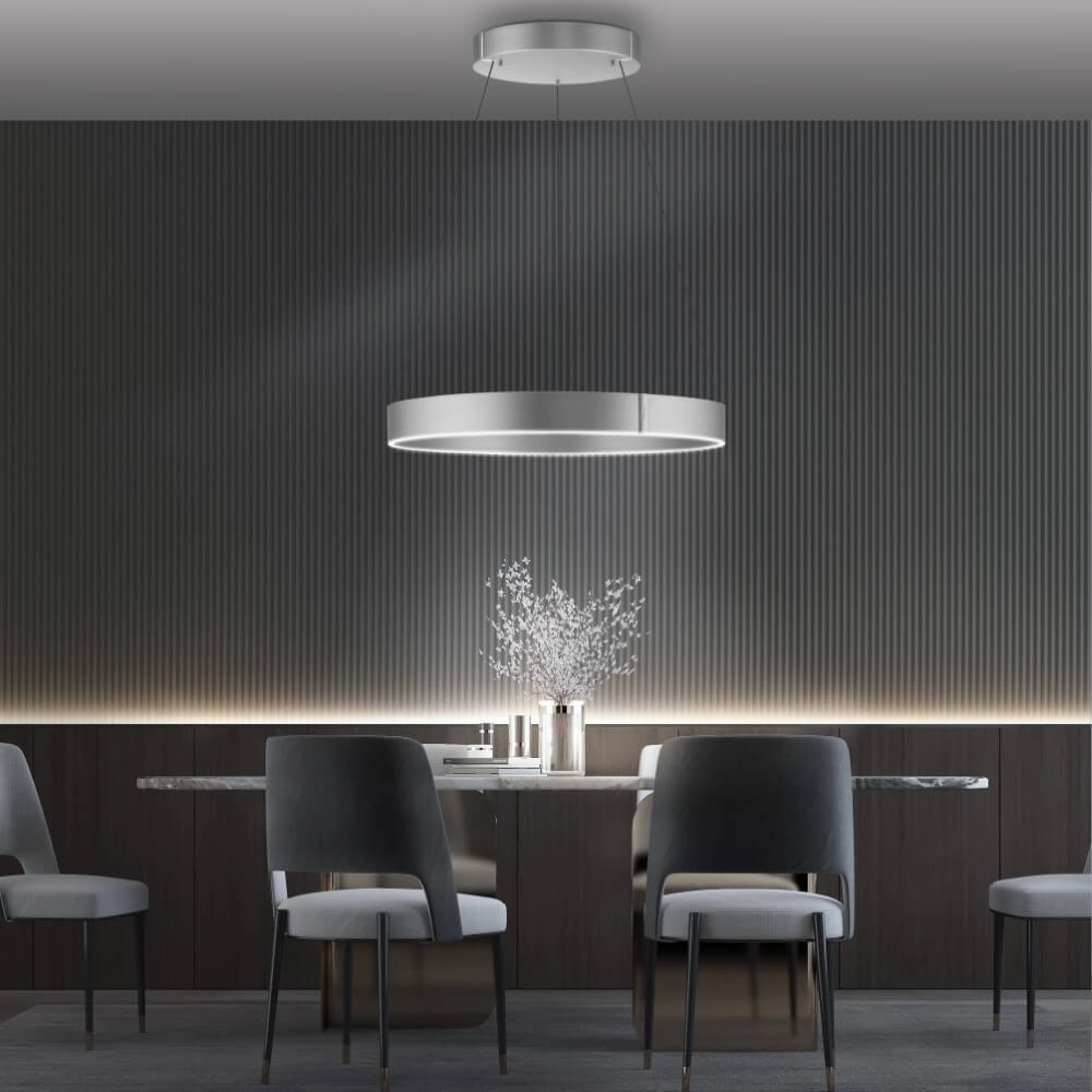 Round hanging lamp Pure E-Clipse aluminum Ø 70cm Paul Neuhaus 4012248372364