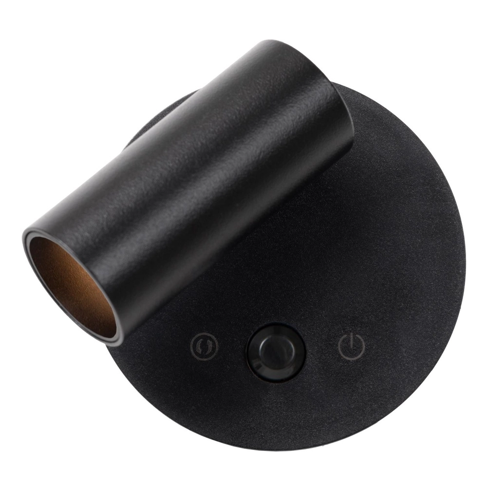 Rechargeable wall lamp with sensor Toni Magnetic Black Lucide 5411212290571