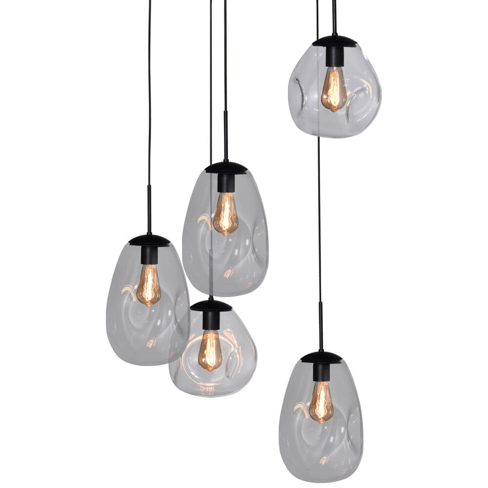 Vide hanging lamp Lava 5x clear glass Masterlight 8718121286495