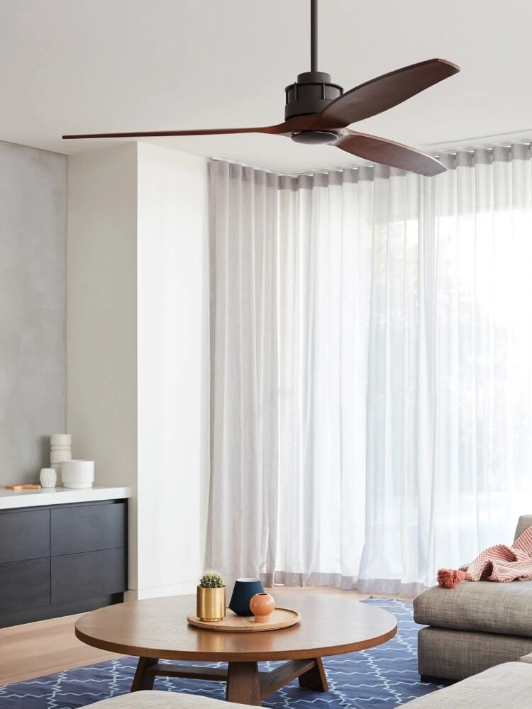 Wooden ceiling fan with bronze Airfusion Akmani Ø 152cm Beacon 9333509224280