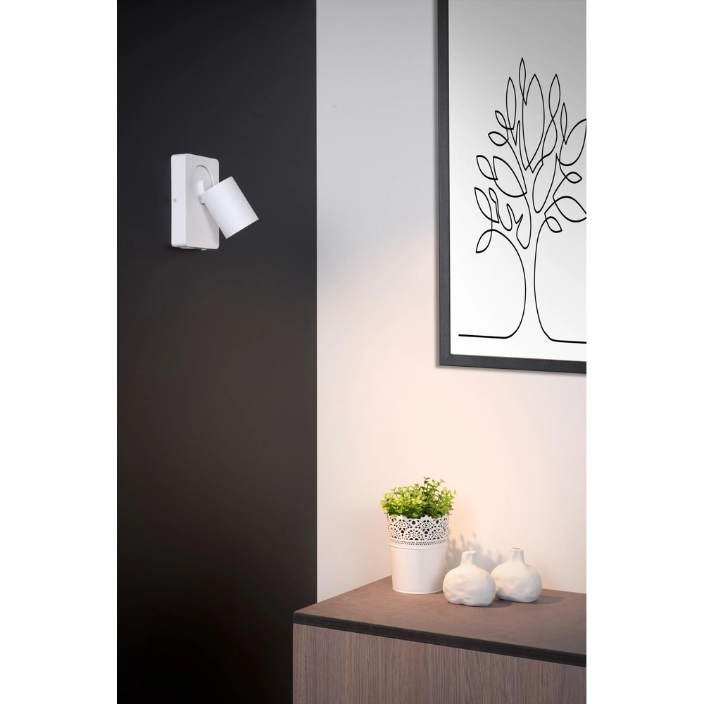 Bedside lamp Nigel with USB charging point white Lucide 5411212092748