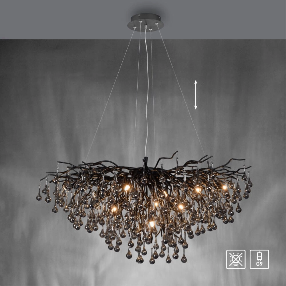 Unique chandelier Icicle black Paul Neuhaus 4012248377567