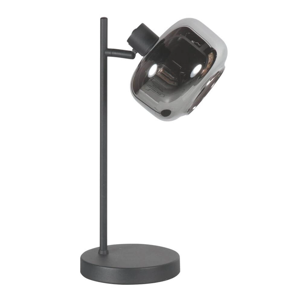 Black table lamp Tenebris with smoke glass Steinhauer 8712746178142