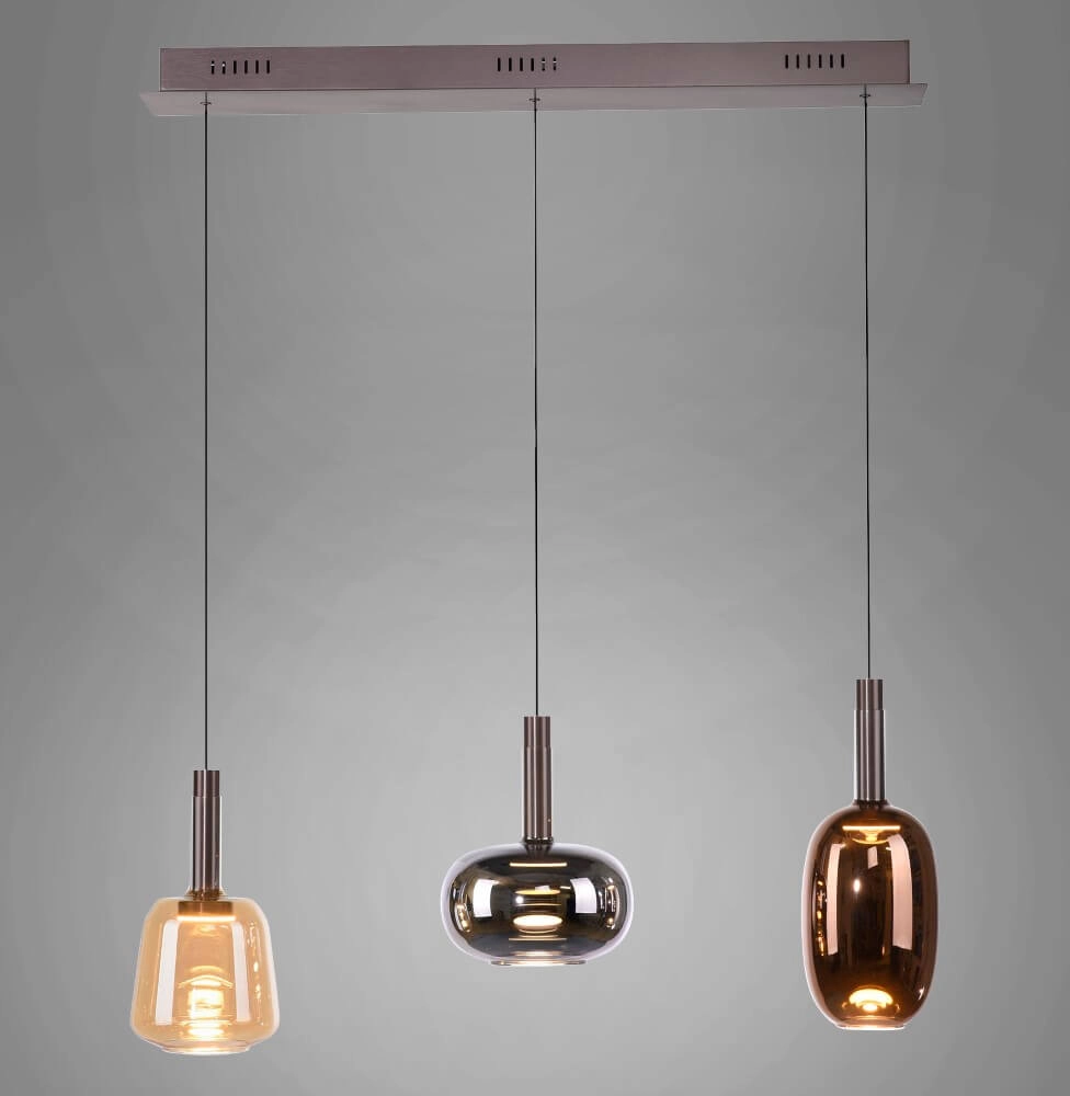 Cheerful hanging lamp Irides 3-light straight Paul Neuhaus 4012248383667