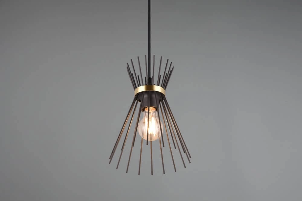 Hanging lamp Rod design black Trio 4017807576788