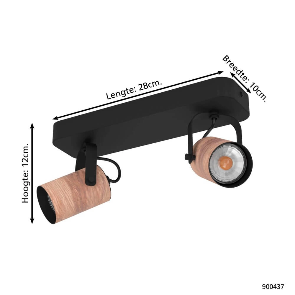 2-light ceiling spotlight Cayuca rural Eglo 9008606239993