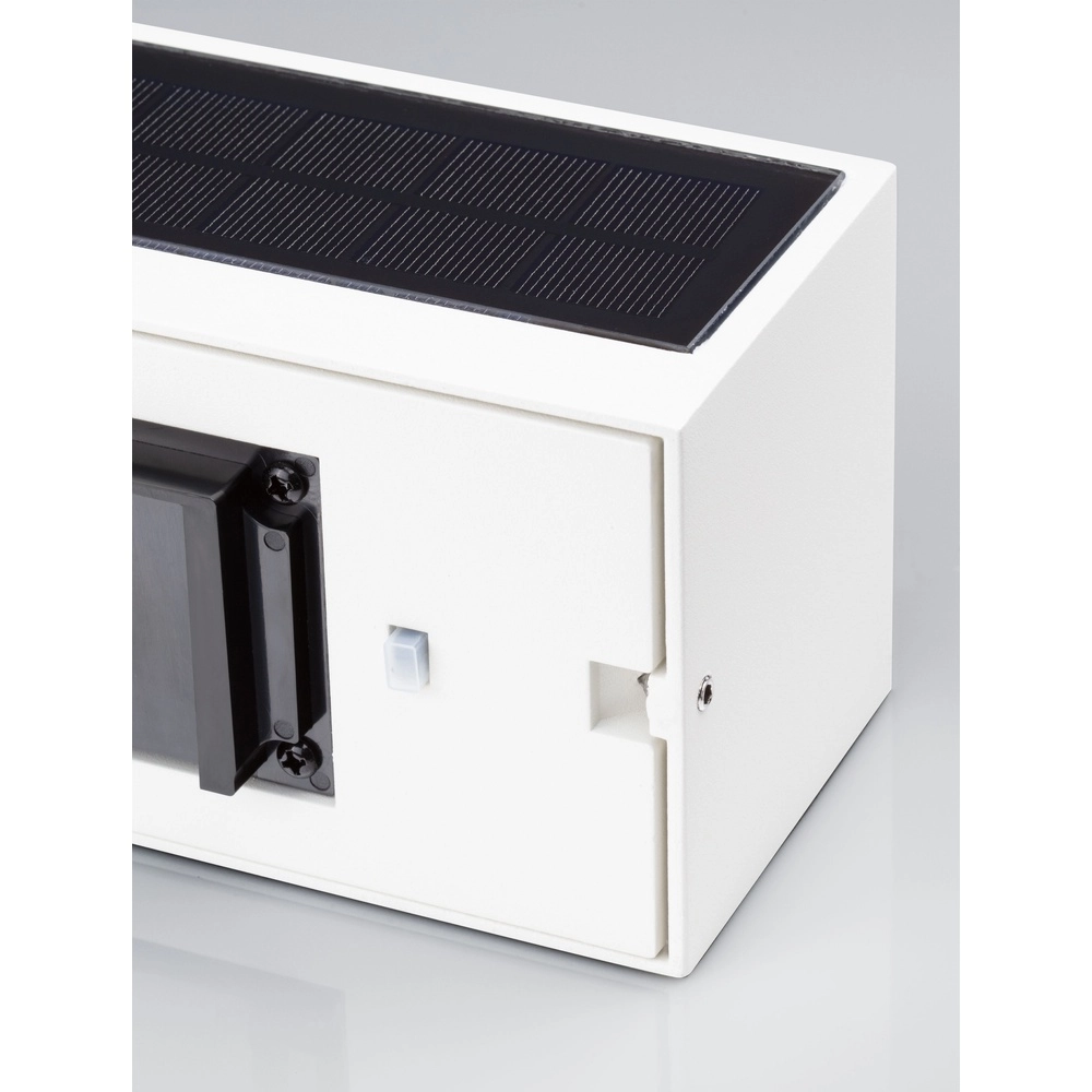 Solar wall lamp Brown white with wood Lyora 5212017449467