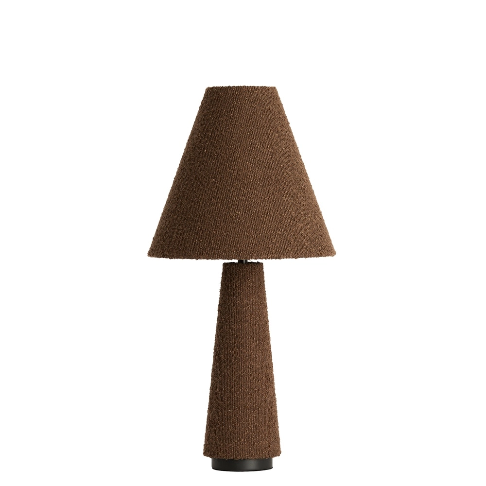 Table lamp Devia Ø 30cm - bouclé - brown