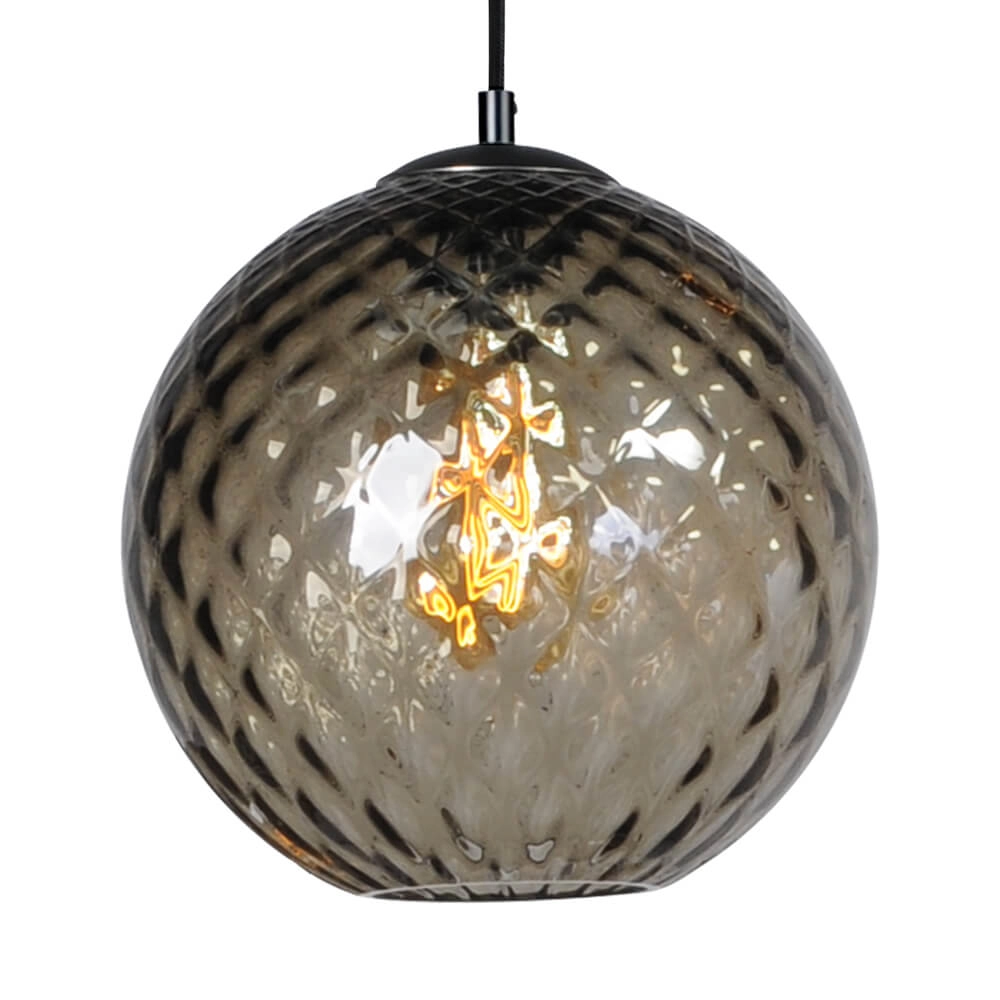 Black glass hanging lamp Baloton Ø 30cm Masterlight 8718121247380