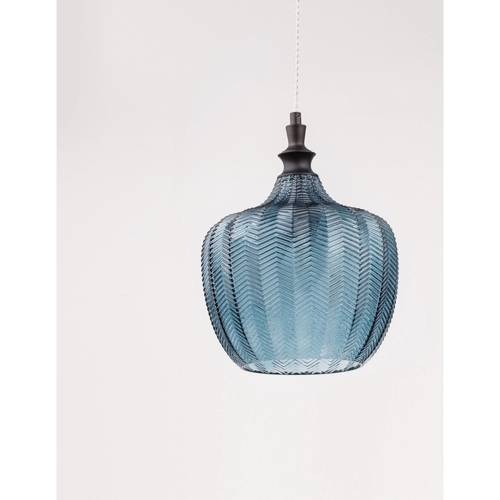 Pendant lamp Loni blue glass Lyora 5212017423061
