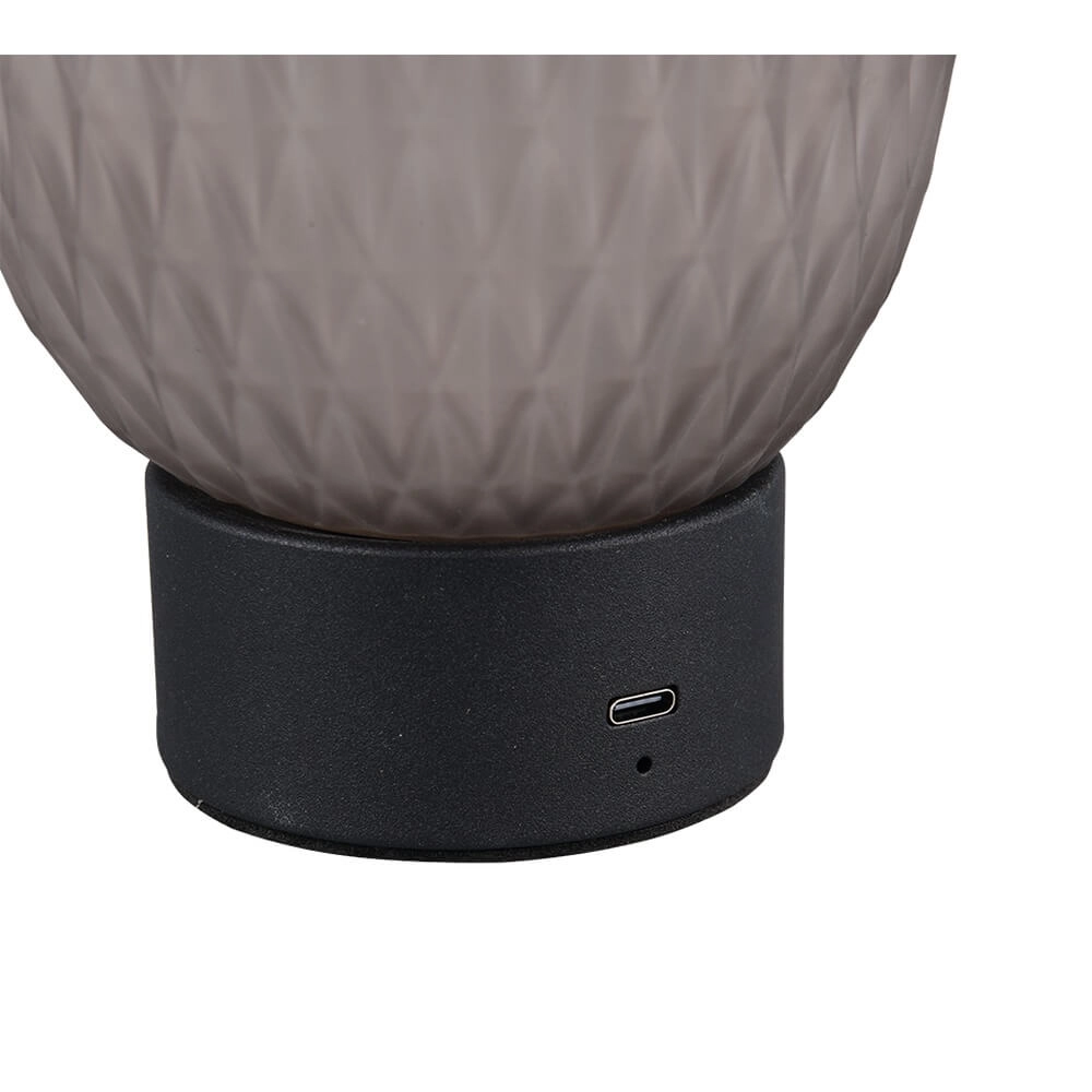 Table lamp Facette black with smoke glass Trio 4017807643589