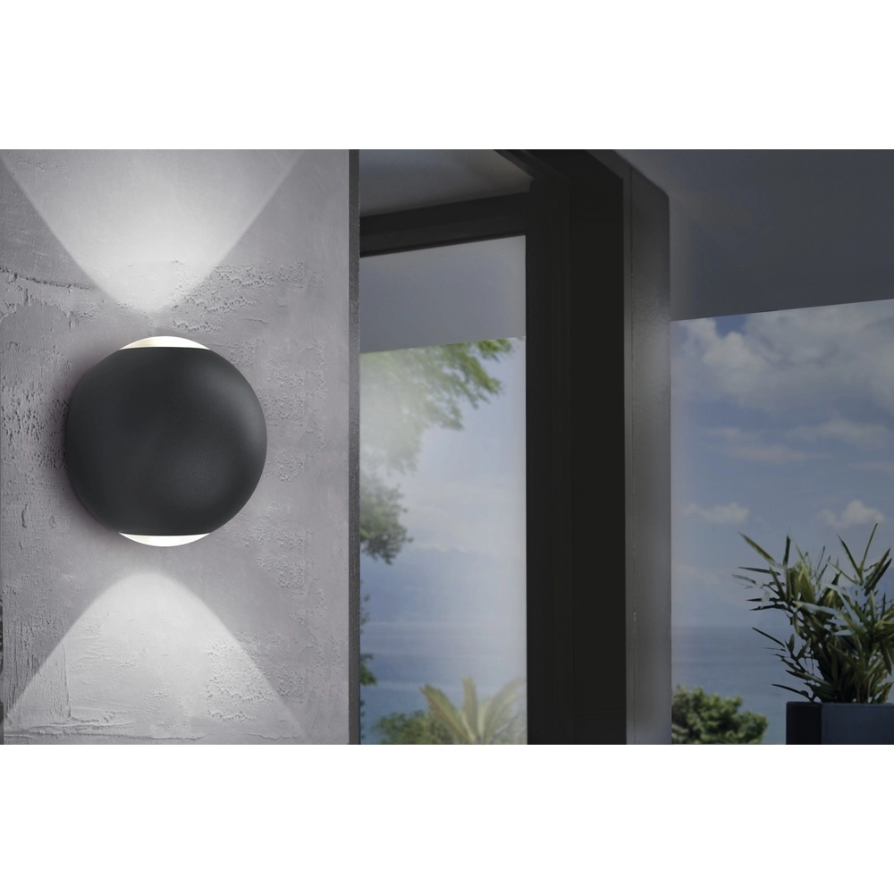 Sleek wall lamp Abugo Black Eglo 9002759755478