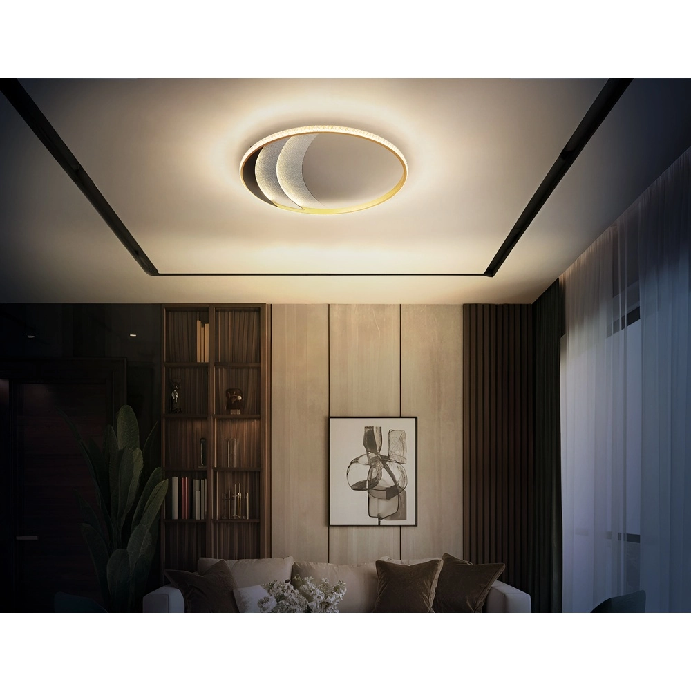 Unique ceiling lamp Constance black with gold Ø 52cm Globo 9007371572847