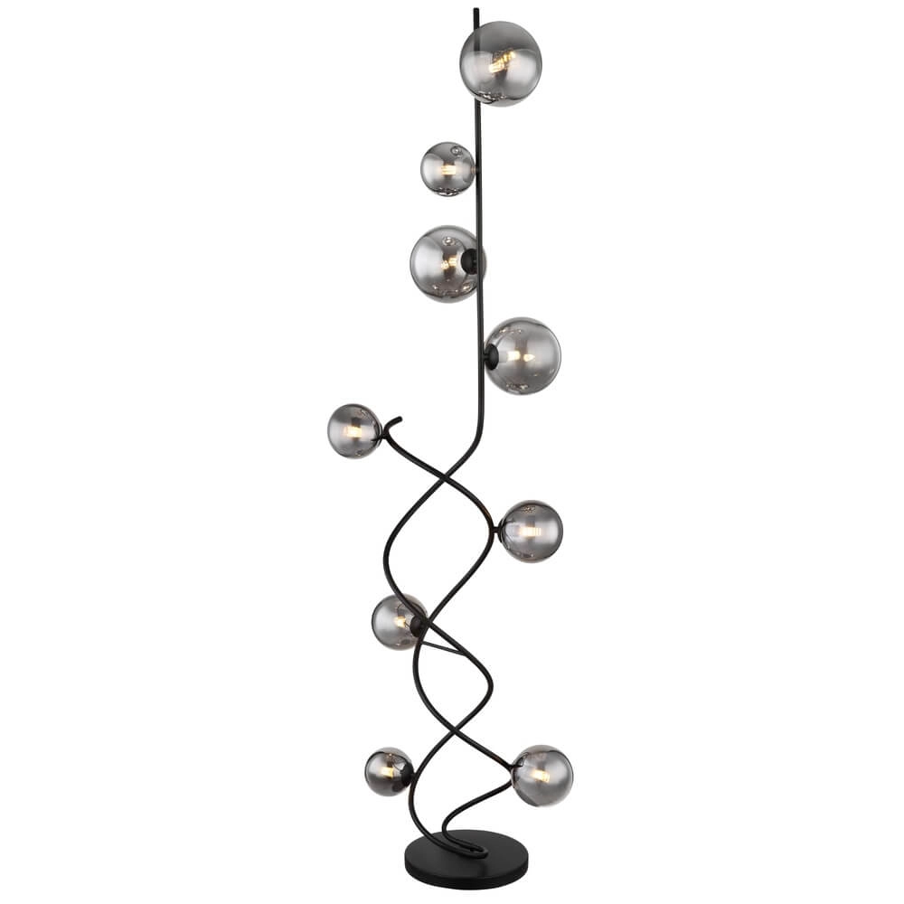 Black floor lamp Riha 9-light