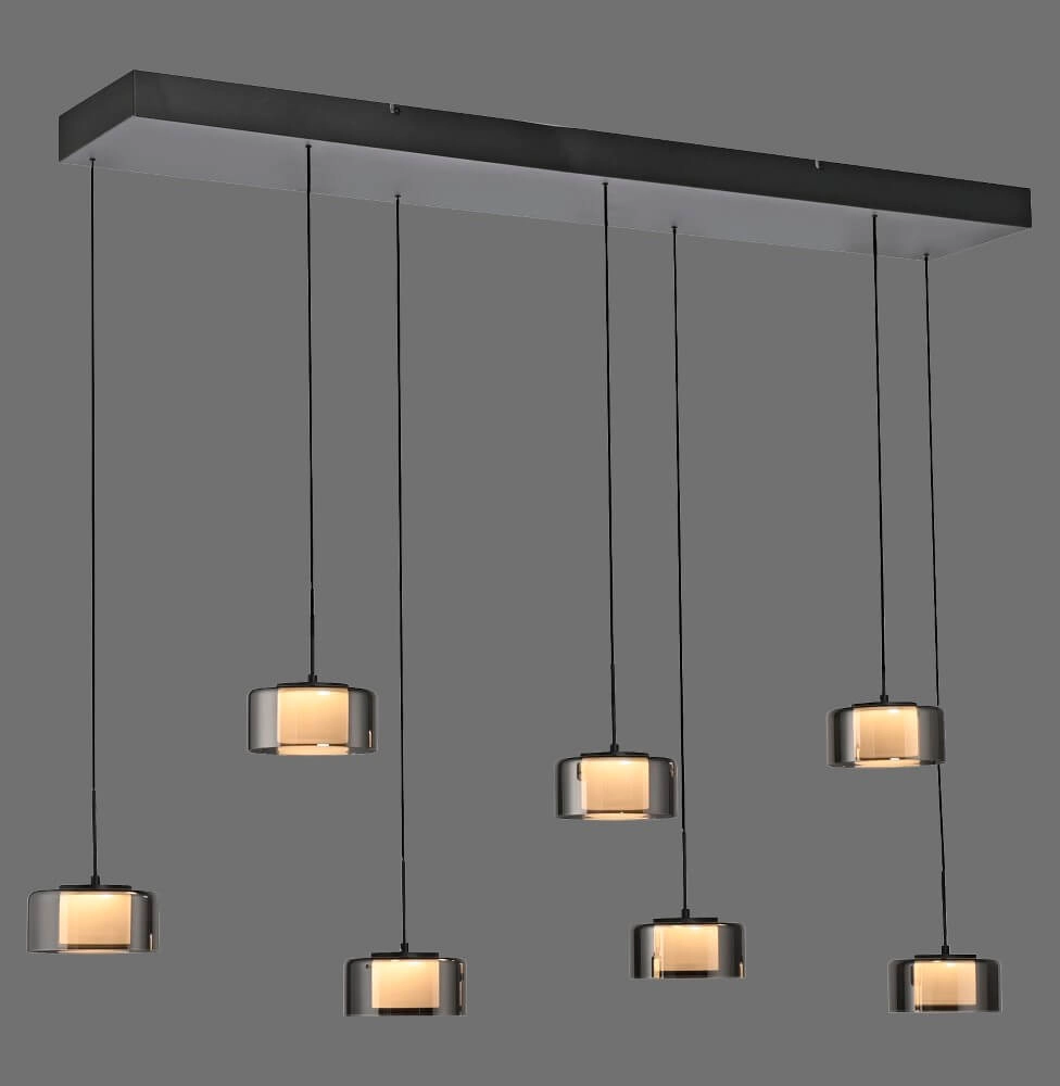 7-light pendant lamp Rika black Paul Neuhaus 4012248383094