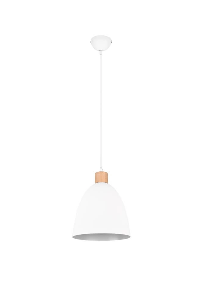 Hanging lamp Jagger white with wood brown