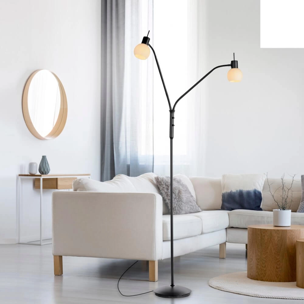 Black floor lamp Loki 2-light Just Light 4043689000837