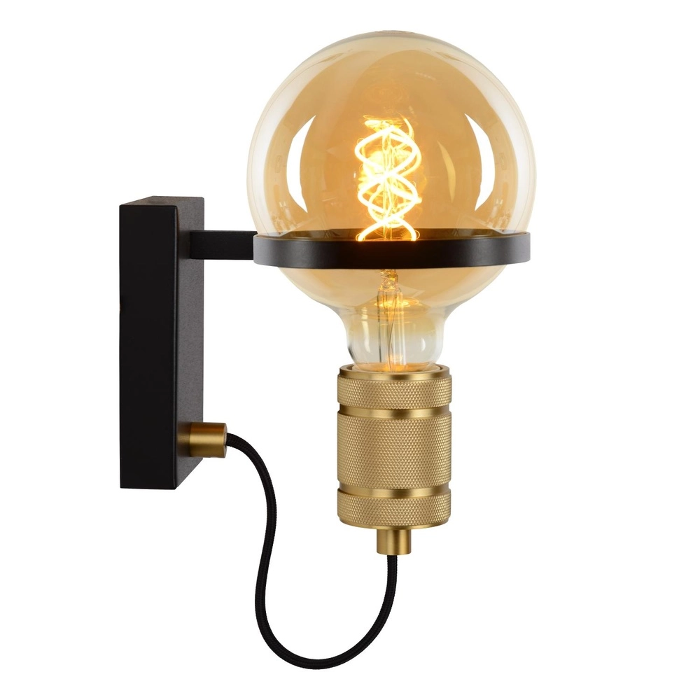 Wall light Ottelien Black Lucide 5411212302458