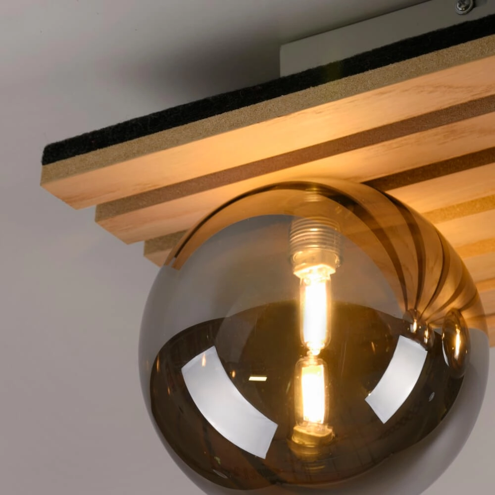 Wooden ceiling lamp Green Stika rectangular Just Light 4043689004248