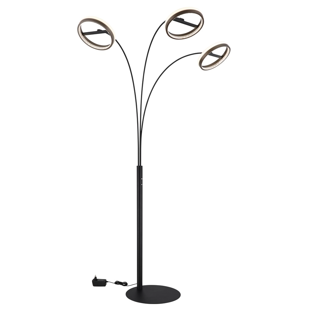 Design floor lamp Della 3-light black Globo 9007371468744