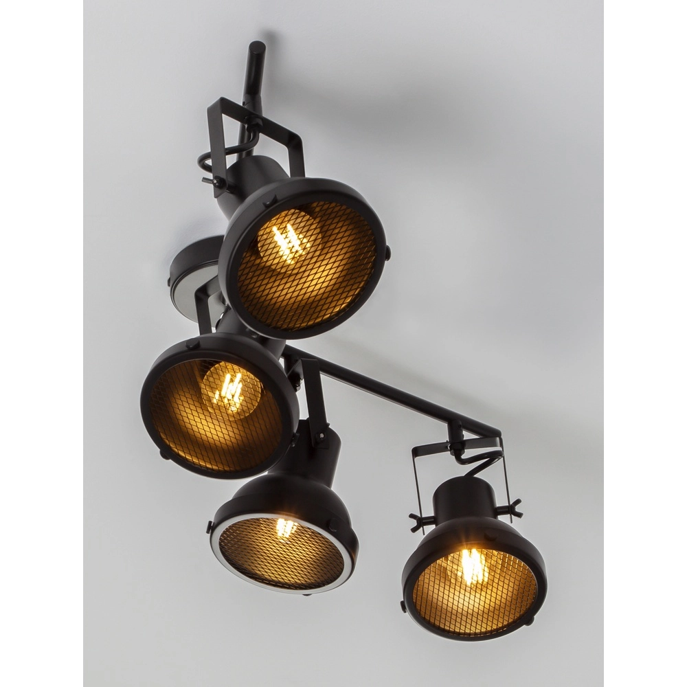 Ceiling lamp Ruvi 4-light black Lyora 5212017446381