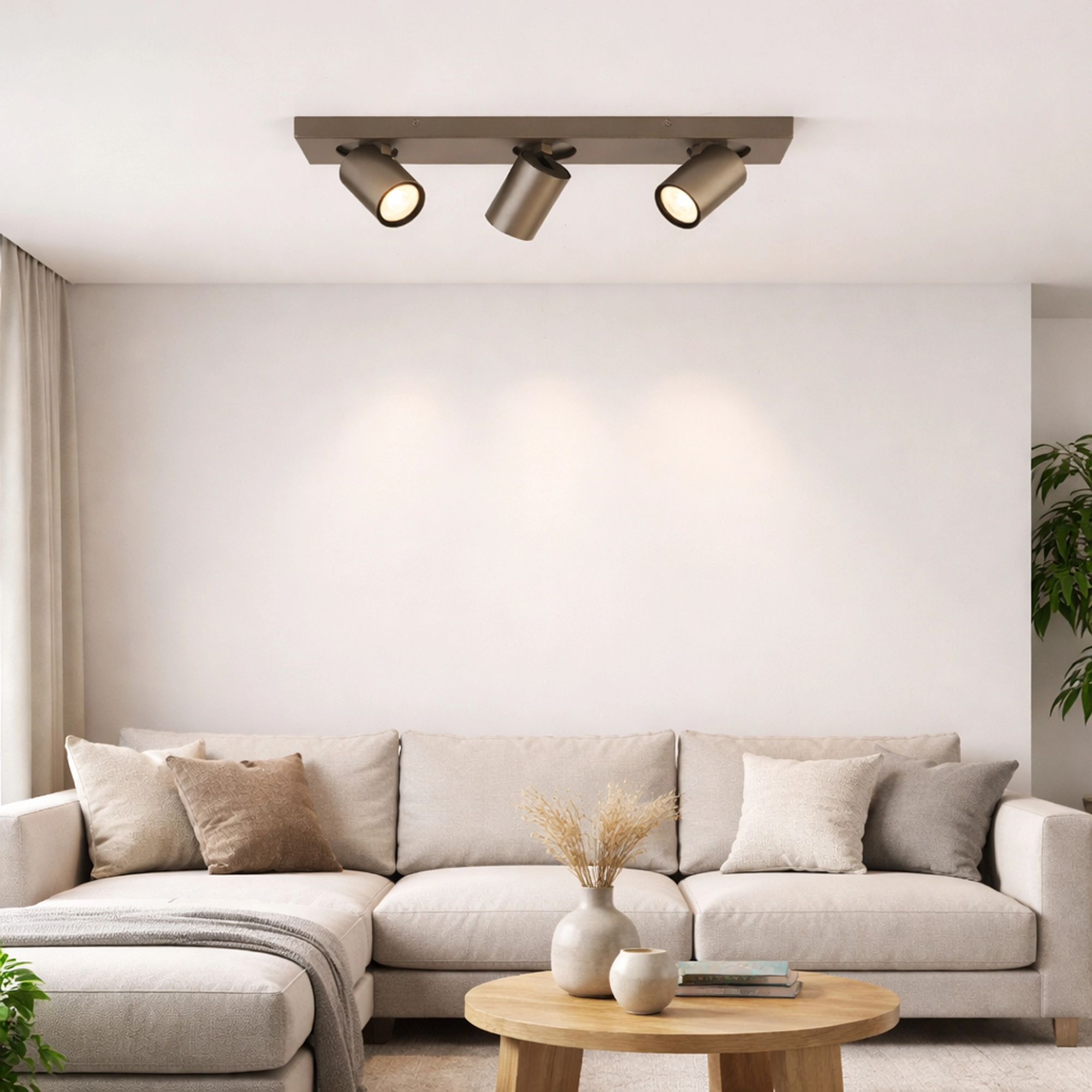 Ceiling lamp Selene 3 rectangular bronze Lyora 5053423314457