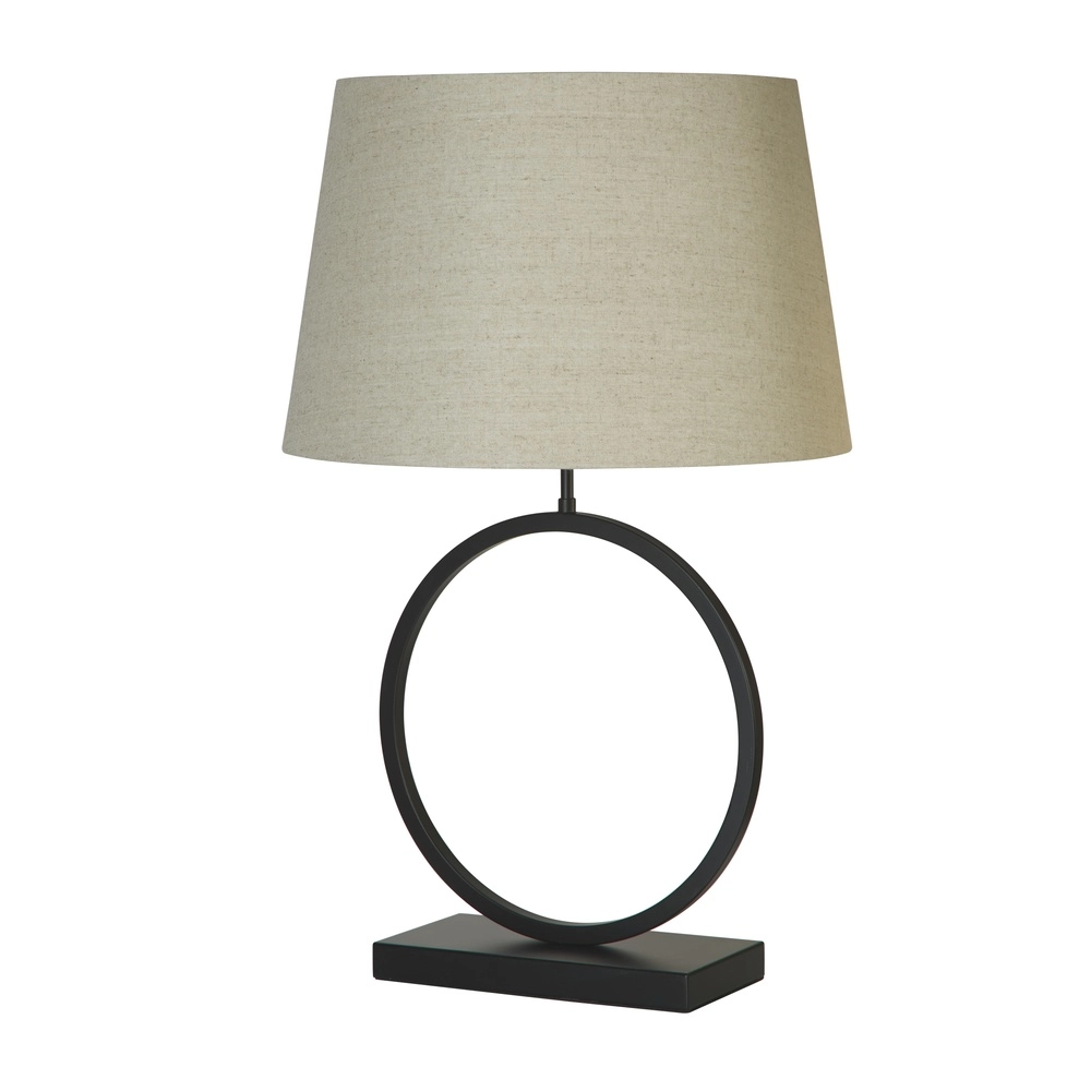 Table lamp Elegant black with cream shade