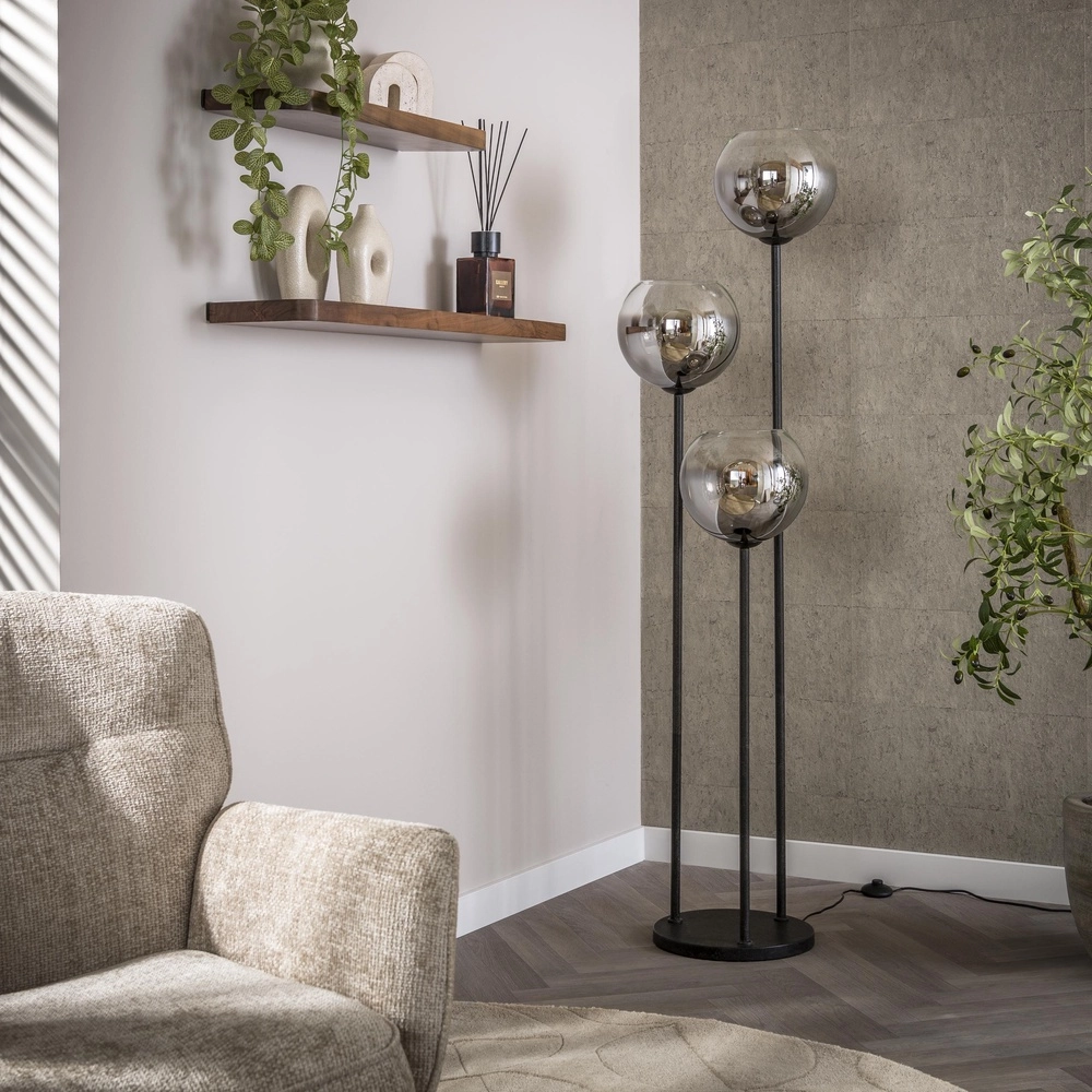 3L floor lamp Bubble with silver fading glass Lyora 8716803511248