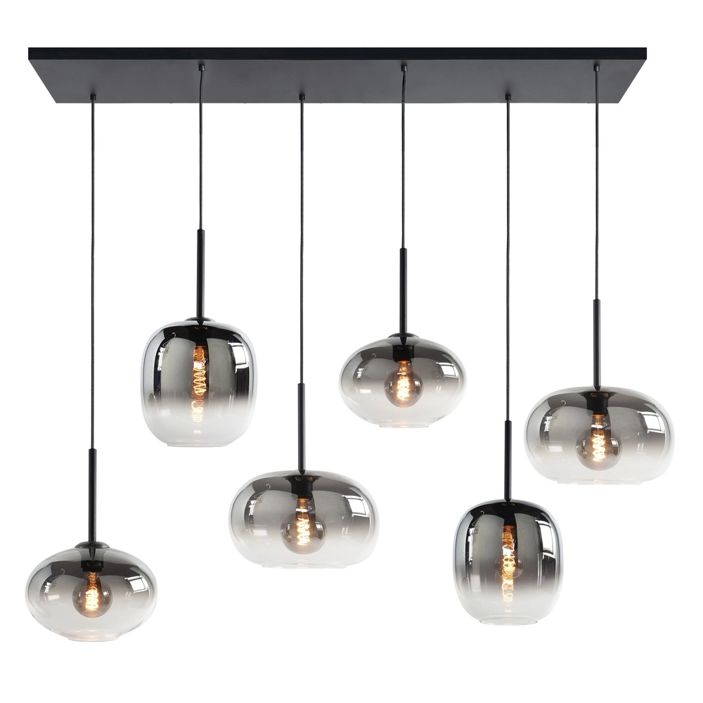 Pendant lamp Bellini black 6-light straight