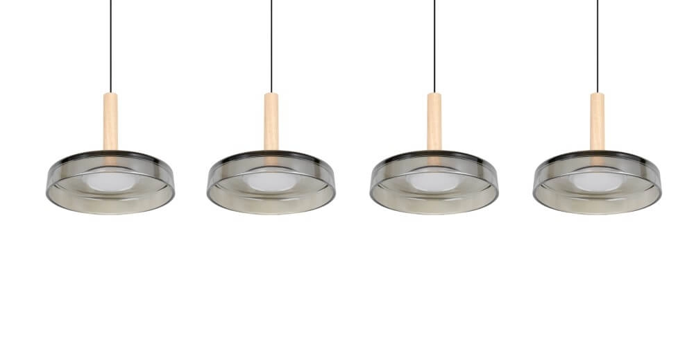 4-light LED pendant light Celeste smoke glass Trio 4017807616903