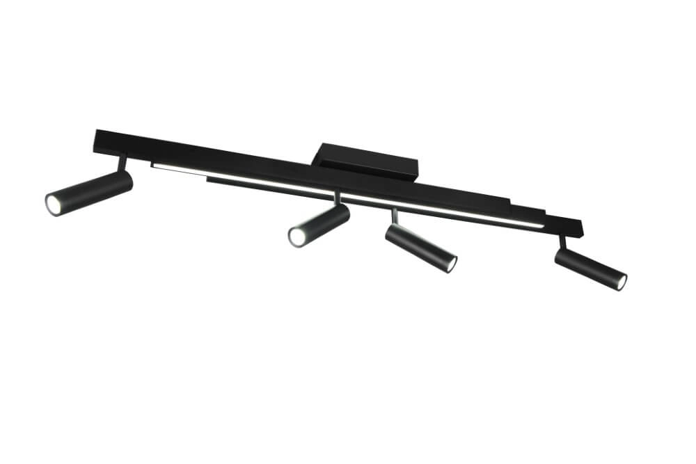 4-light LED spot Zeno black Trio 4017807622904